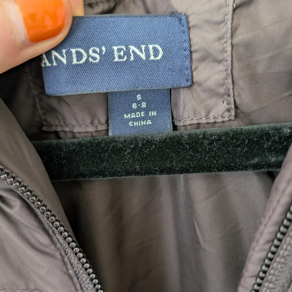 Landsend Silver Goose Down Jacket In Chocolate Brown S - Picture 2 of 13